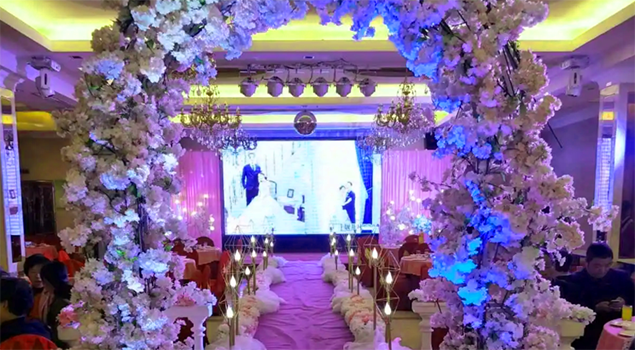 A stunning, customizable, vibrant LED display for a wedding celebration